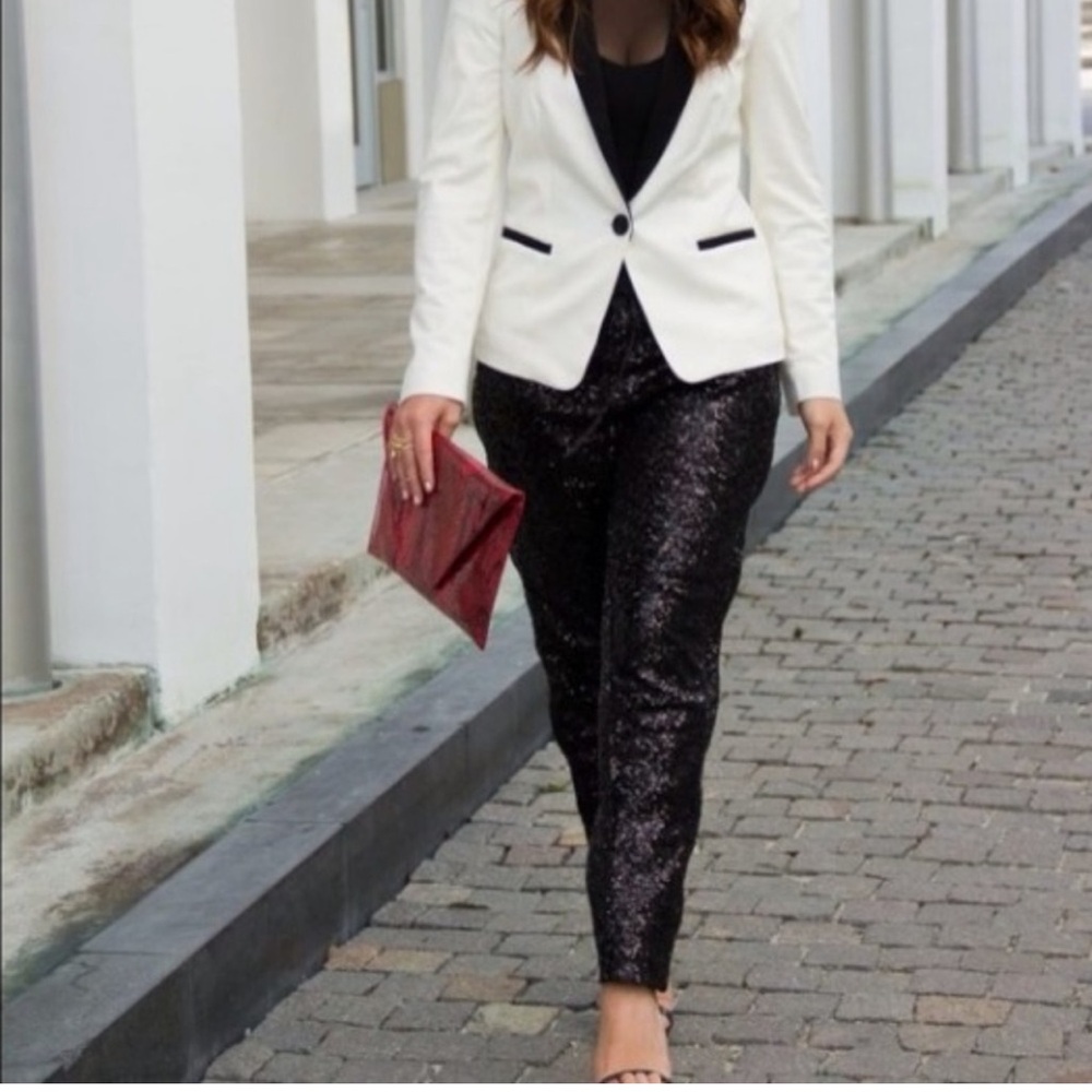 Bebe black sequin pants trousers